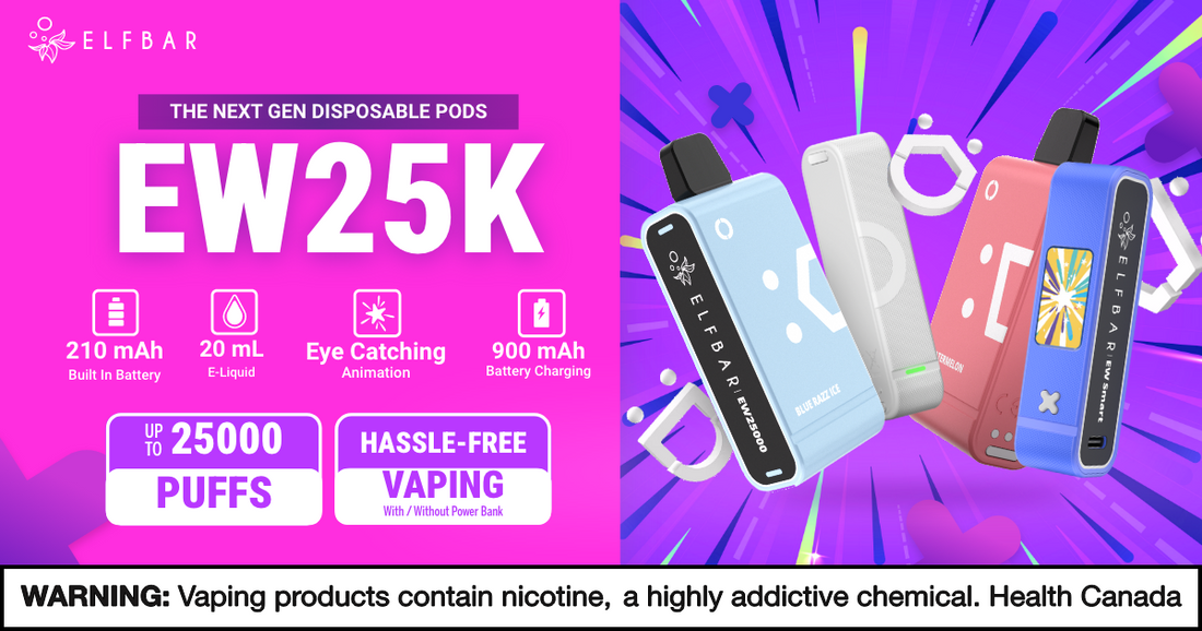 ELF BAR EW25K DISPOSABLE PODS - 25000 PUFFs, MAGNETIC DESIGN & BUILT-IN POWER