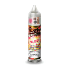 Twelve Monkeys Paradise vape juice bottle on a white background