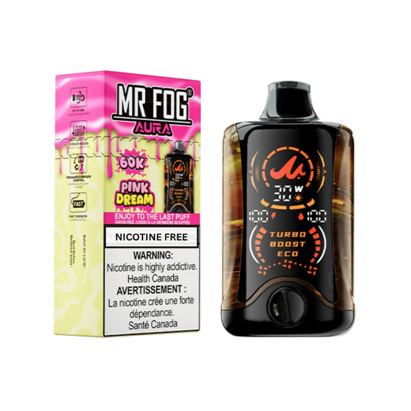 Mr Fog Aura 60K Disposable Vape Nicotine Free - Pink Dream - DISPOSABLE - Mister Vapor