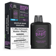 Level X G2 Boost Flavour Beast Pods - Grapplin' Grape Sour Apple Iced, 25k Puffs - Pods - Mister Vapor