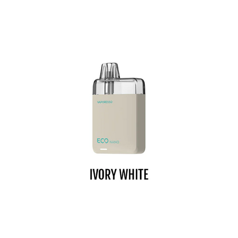 TRY THE BEST MOD FOR BEGINNERS VAPORESSO ECO NANO POD KIT [CRC] IVORY WHITE AT MISTER VAPOR TORONTO ONTARIO CANADA