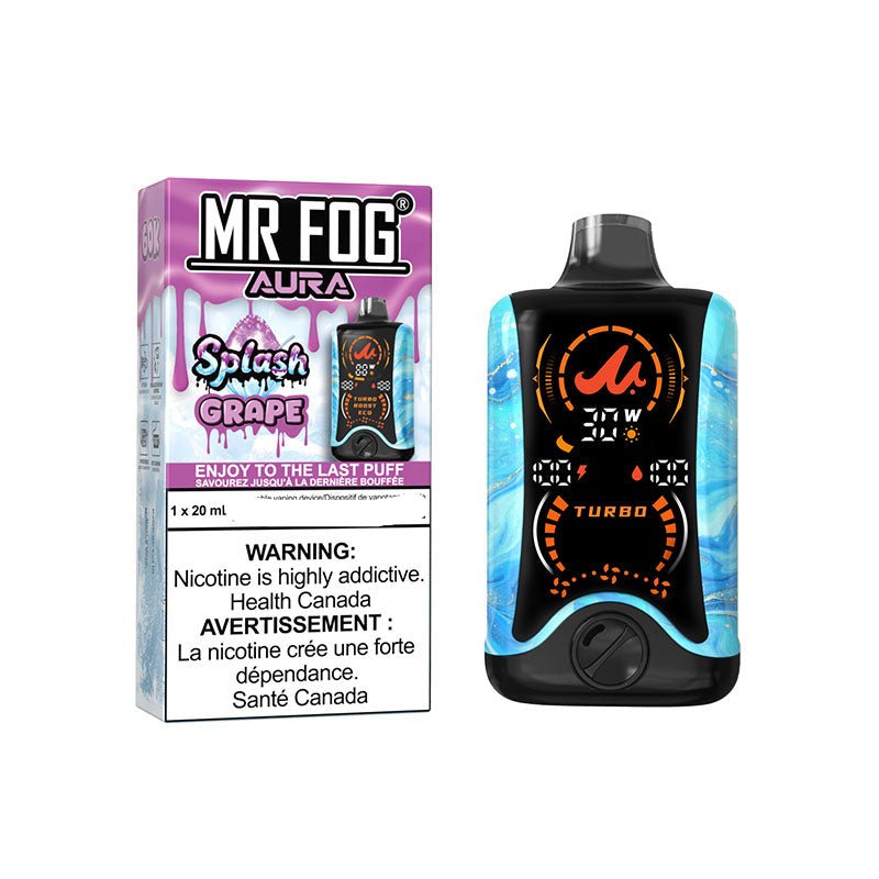 Mr Fog Aura 60K Disposable Vape Nicotine Free - Splash Grape - DISPOSABLE - Mister Vapor
