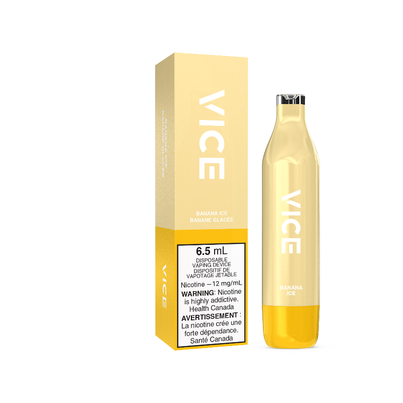 GET THE NEW VICE 2500 BANANA ICE 12MG DISPOSABLE AT MISTER VAPOR CANADA 