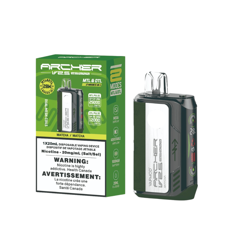 Archer Vapmod 25K Matcha Disposable Vape - DISPOSABLE - Mister Vapor