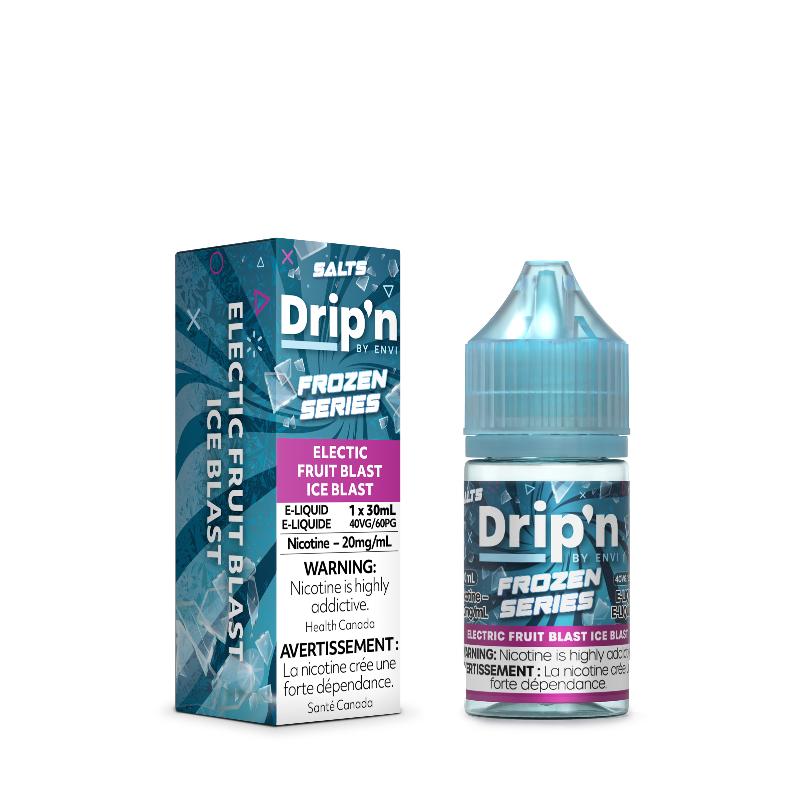 NEW RELEASE! ELECTRIC FRUIT BLAST ICE DRIP'N FROZEN SERIES E-LIQUID - 20mg/mL nicotine strength , 30ml e-liquid and 40vg/60pg ratio.Buy now at MV