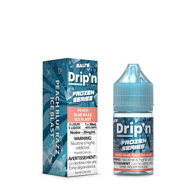 NEW RELEASE! PEACH BLUE RAZZ ICE DRIP'N FROZEN SERIES E-LIQUID - 20mg/mL nicotine strength , 30ml e-liquid and 40vg/60pg ratio.Buy now at MV