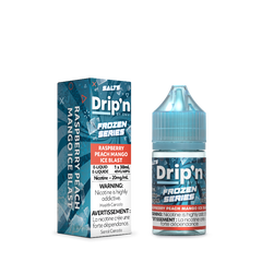 NEW RELEASE! RASPBERRY PEACH MANGO ICE DRIP'N FROZEN SERIES E-LIQUID - 20mg/mL nicotine strength , 30ml e-liquid and 40vg/60pg ratio.Buy now at MV