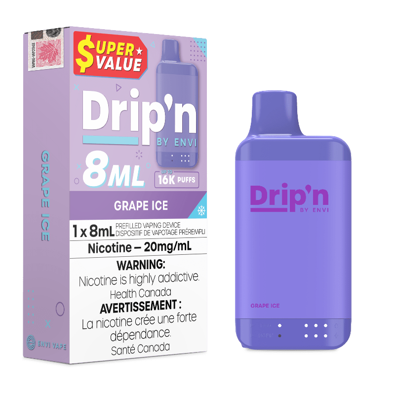 Drip'n 16k Value Series Disposable Vape - Grape Ice - DISPOSABLE - Mister Vapor