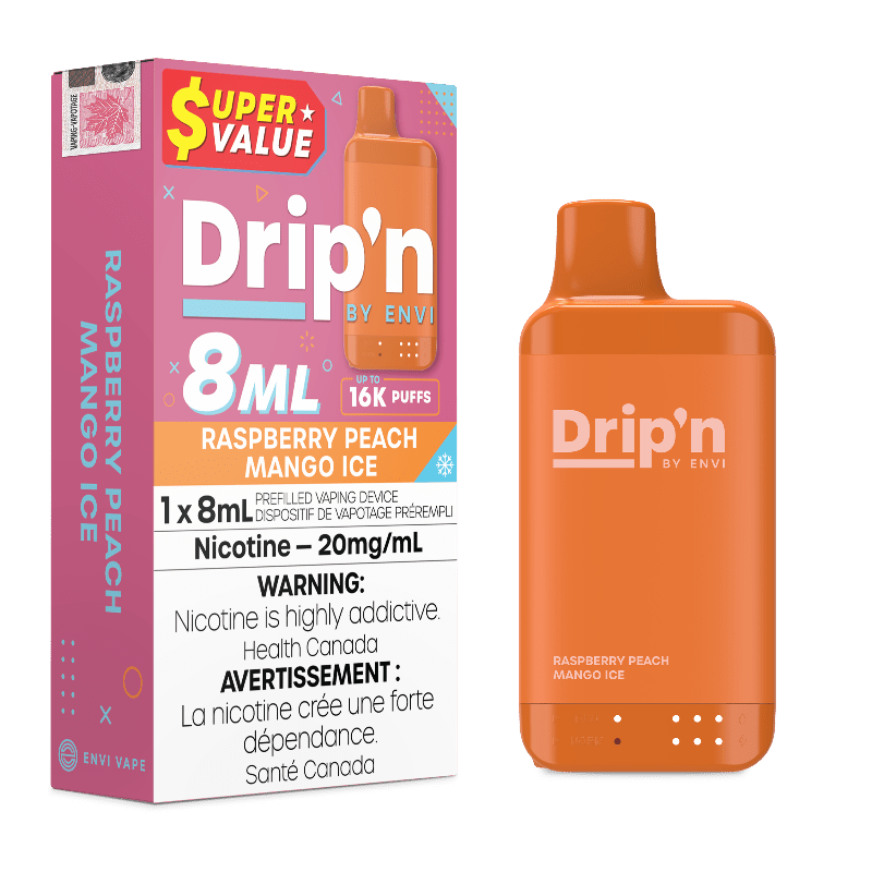 Drip'n 16k Value Series Disposable Vape - Raspberry Peach Mango - DISPOSABLE - Mister Vapor