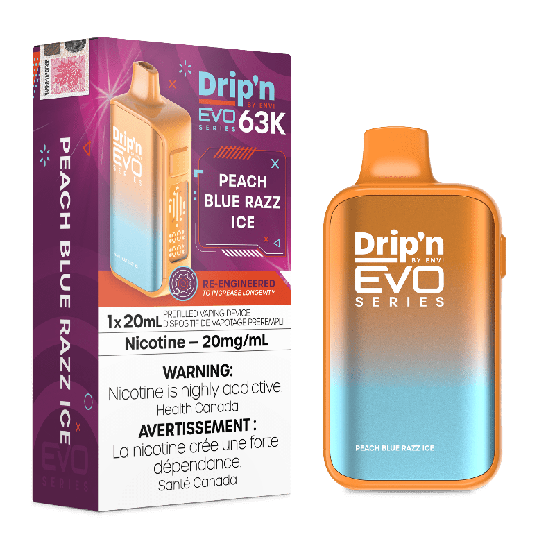 Drip'n Evo 63K by Envi Disposable Vape - Peach Blue Razz Ice - DISPOSABLE - Mister Vapor
