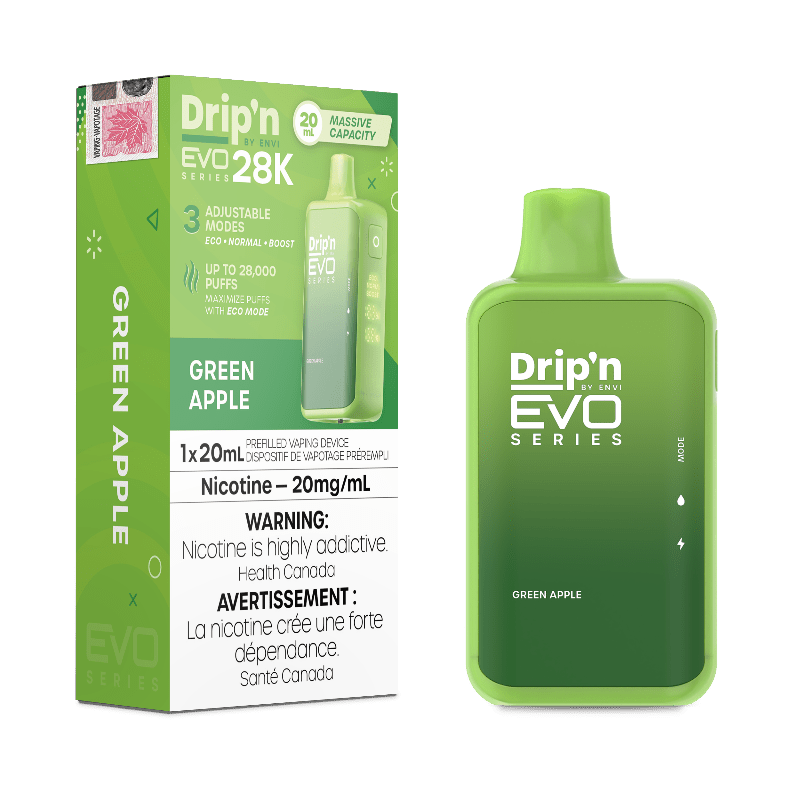 Drip'n EVO 28K Green Apple Disposable Vape - DISPOSABLE - Mister Vapor
