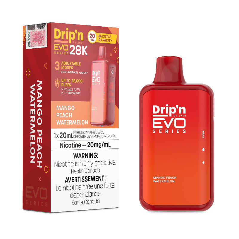 Drip'n EVO 28K Mango Peach Watermelon Disposable Vape - DISPOSABLE - Mister Vapor