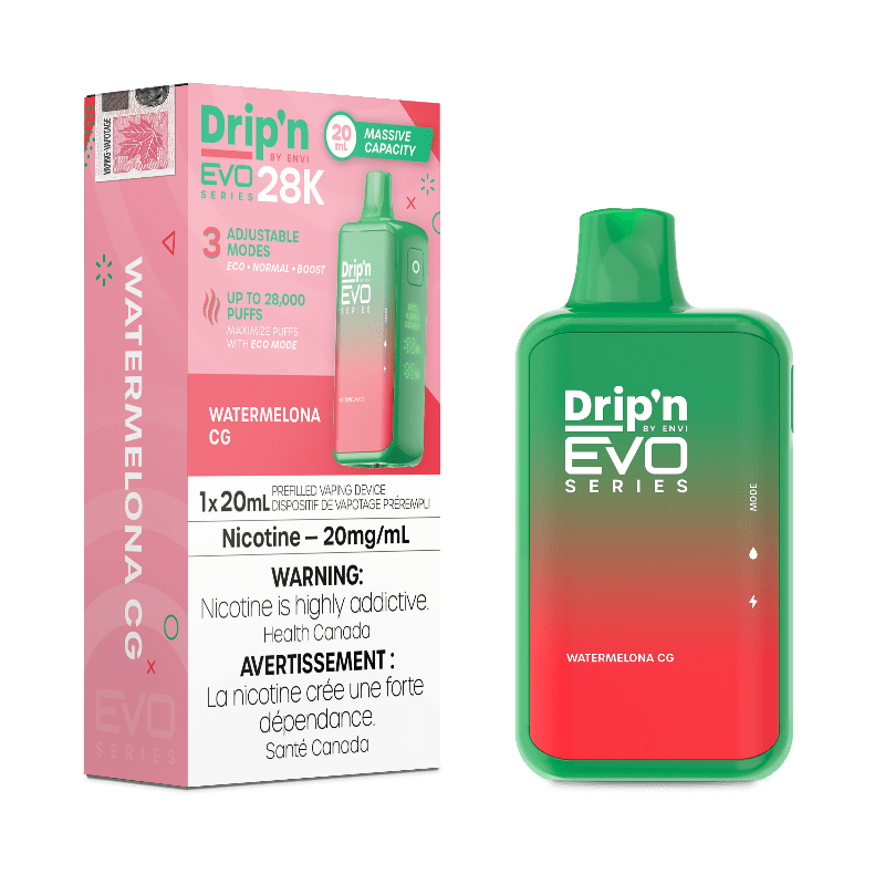 Drip'n EVO 28K Watermelona CG Disposable Vape - DISPOSABLE - Mister Vapor