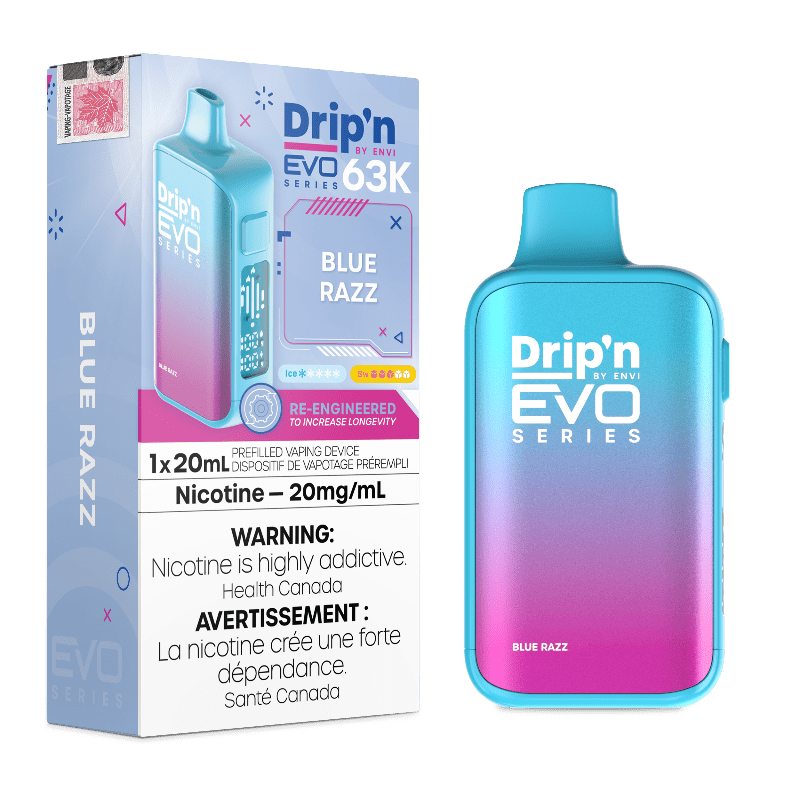 Drip'n Evo 63K by Envi Disposable Vape - Blue Razz - DISPOSABLE - Mister Vapor