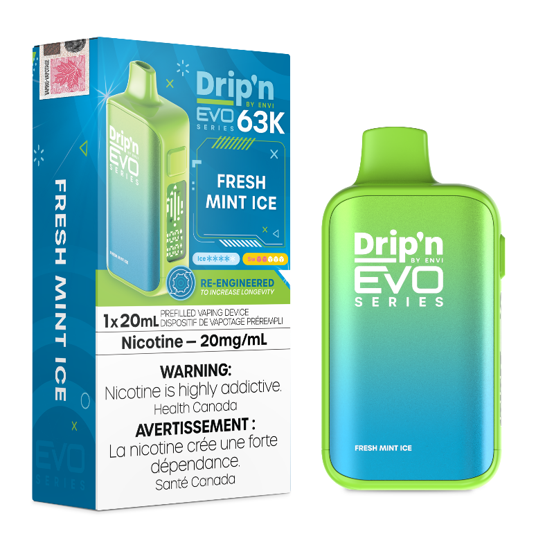 Envi Drip'n Evo 63K Disposable Vape - Fresh Mint Ice