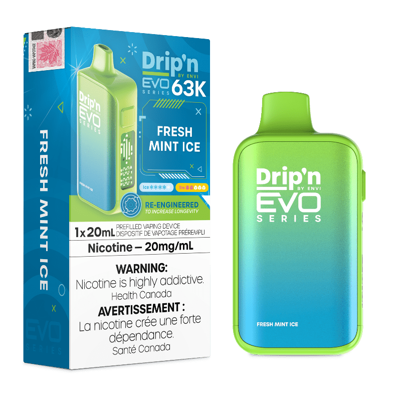 Drip'n Evo 63K by Envi Disposable Vape - Fresh Mint Ice - DISPOSABLE - Mister Vapor