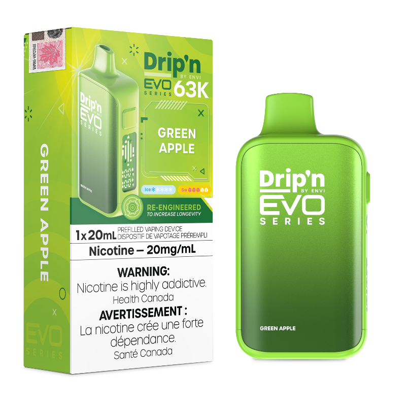 Envi Drip'n Evo 63K Disposable Vape - Green Apple