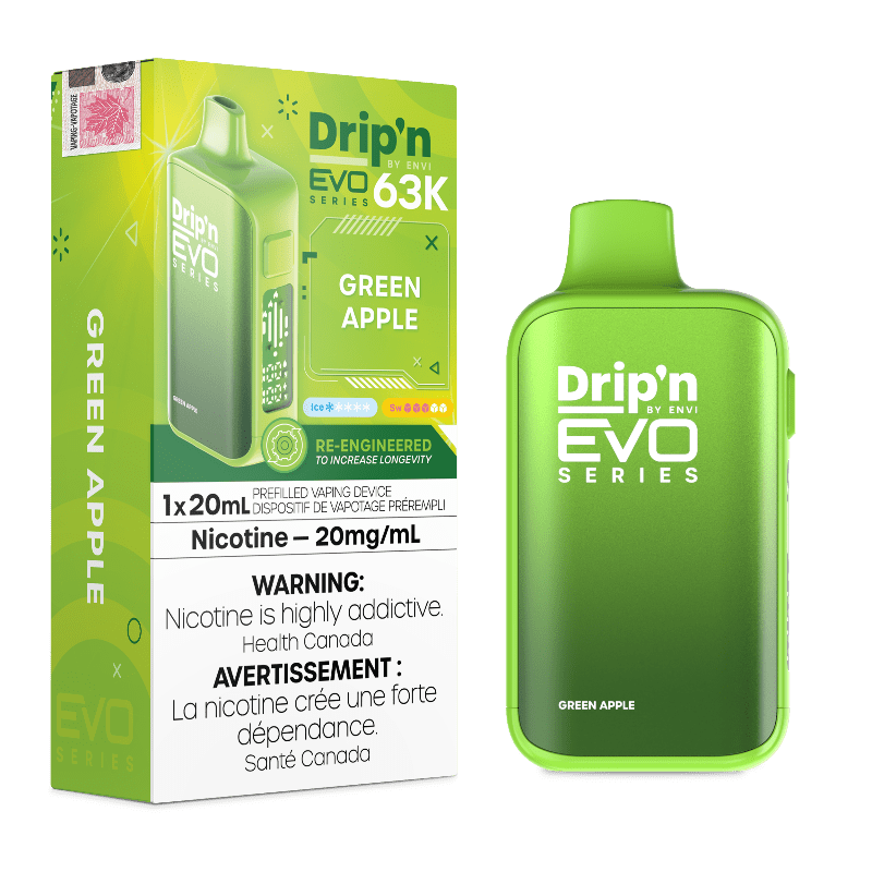 Drip'n Evo 63K by Envi Disposable Vape - Green Apple - DISPOSABLE - Mister Vapor