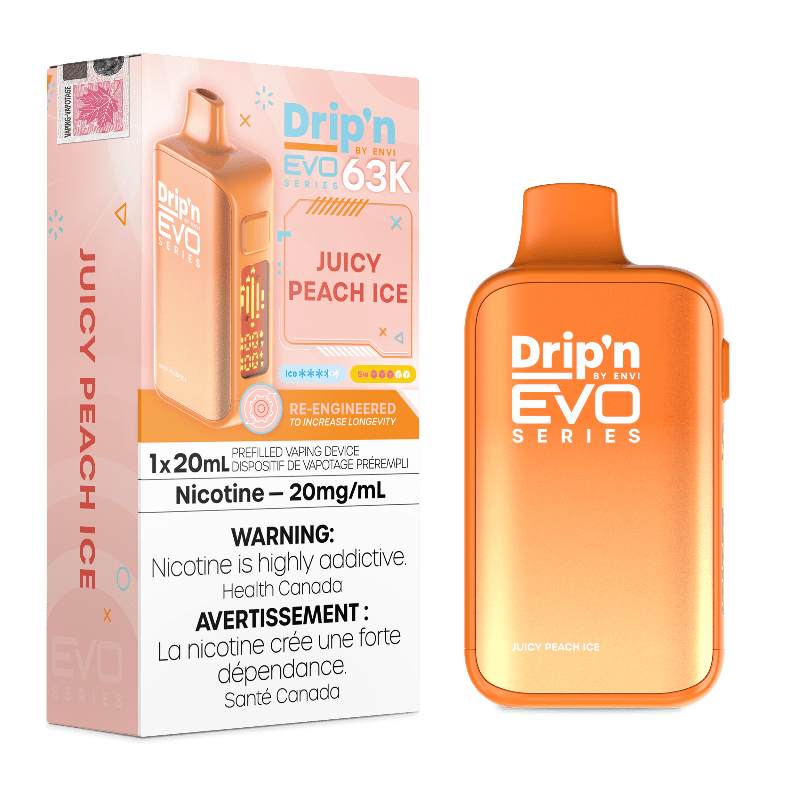 Drip'n Evo 63K by Envi Disposable Vape - Juicy Peach Ice - DISPOSABLE - Mister Vapor