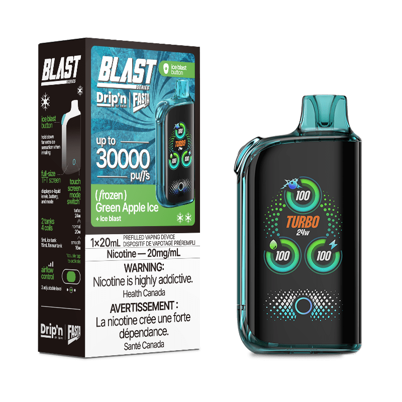 Drip'n Fasta Blast By Envi Green Apple Ice 30K Disposable Vape - DISPOSABLE - Mister Vapor