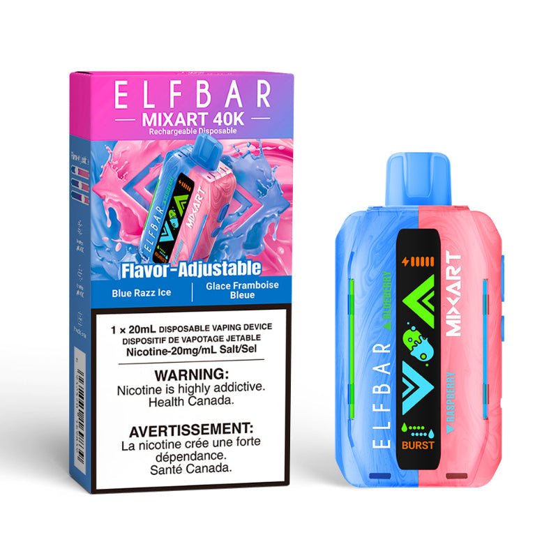 Elf Bar MixArt 40k Blue Razz Ice (Blueberry Ice + Raspberry Ice) Disposable Vape - DISPOSABLE - Mister Vapor