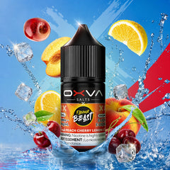 Flavour Beast x Oxva Nicotine Salts E-liquid - Fresh Peach Cherry Lemon Ice