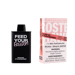 BUY NOW! FROSTED STRAWBERRIES FEED POD KIT (9000 PUFFs) With each inhale, you'll experience the succulent essence of freshly picked strawberries. Meet the brand-new FEED disposable pod system – blending the convenience of disposables with the sophistication of closed pods, but with an extra dose of style!