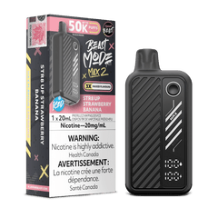 Beast Mode Max 2 50K STR8 UP Strawberry Banana Ice By Flavour Beast - DISPOSABLE - Mister Vapor