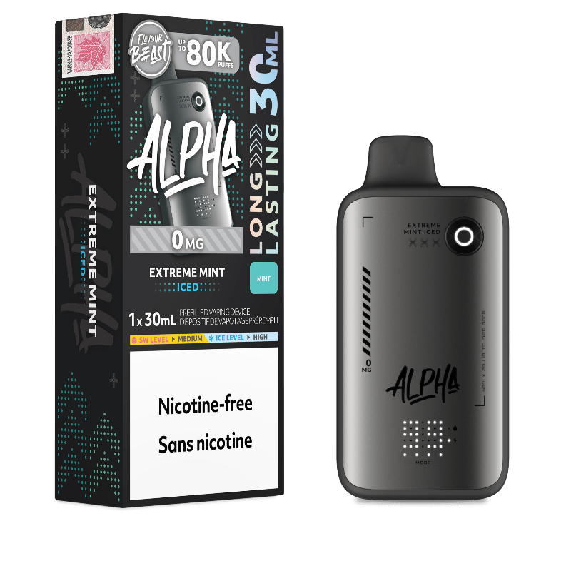 Flavour Beast Alpha 80K Disposable Vape Nicotine Free - Extreme Mint Iced, 30mL - DISPOSABLE - Mister Vapor