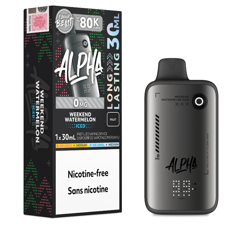 Flavour Beast Alpha 80K Disposable Vape Nicotine Free - Weekend Watermelon Iced - DISPOSABLE - Mister Vapor