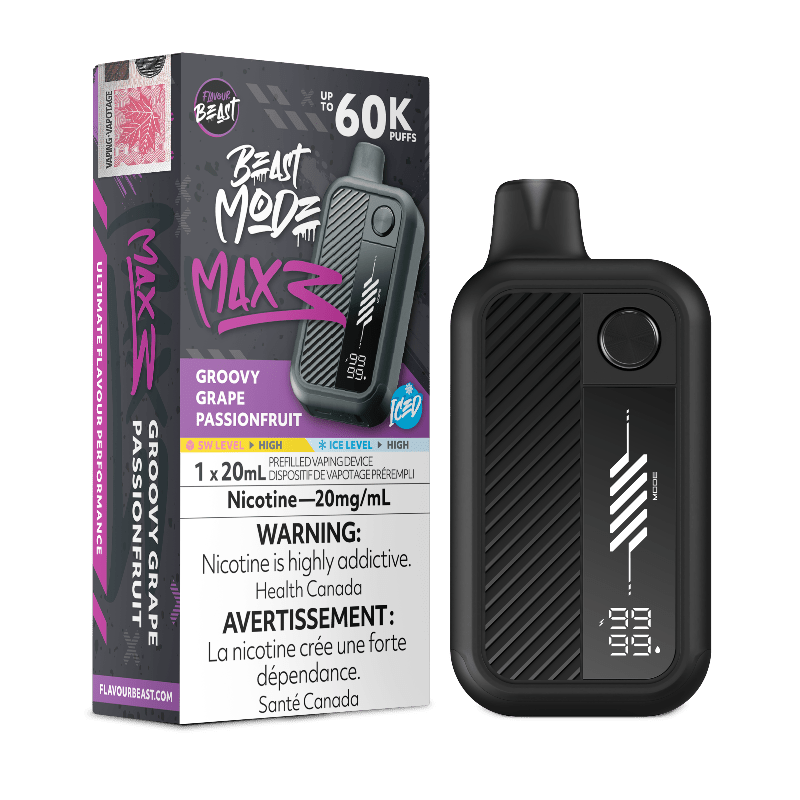 Flavour Beast - Beast Mode Max 3 60k Groovy Grape Passionfruit Iced Disposable Vape - DISPOSABLE - Mister Vapor