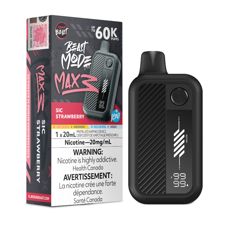 Flavour Beast - Beast Mode Max 3 60k Sic Strawberry Iced Disposable Vape