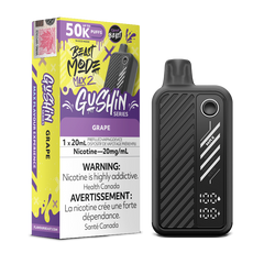 Experience Gushin Series Grape with 4 vape modes, 20ml e-liquid, 50K puffs, and a sleek UI display in the Beast Mode Max 2 by Flavour Beast.