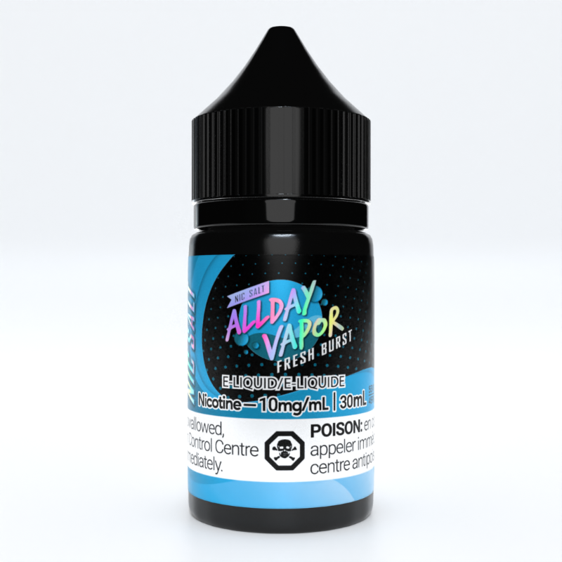 Check out more Similar Products flavours A pure blend of various mint leaves followed by an exhilarating sensation that tastes fresh and cool as ice. 65%VG | 35%PG Ratio All Day Vapor e-liquids are meant for high resistance; low wattage setups – like the Aspire Breeze, Pockex, eGo AIO etc. Nicotine Salts: What's the difference, and why does the pH level matter? Freebase nicotine, being slightly basic, creates a harsher throat hit when vaped. The reason is because de-protonated ions (from freebase nicotine)