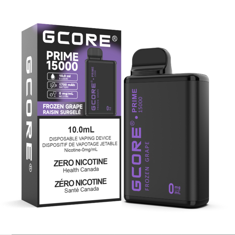 Enjoy the sweet, juicy flavor of grapes with a cool icy twist with Gcore Prime Frozen Grape. Nicotine-free, 15,000 puffs – pure revitalizing satisfaction.