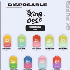 King Grape Burst Nicotine Free Disposable Vape 6000 Puffs