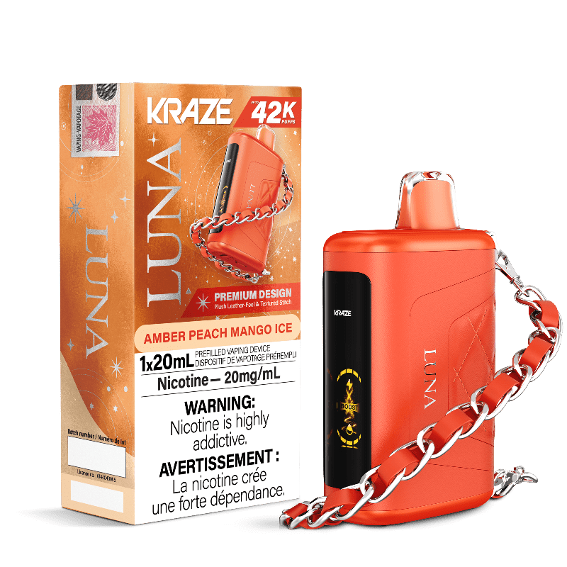 Kraze Luna 42K Amber Peach Mango Ice Disposable Vape - DISPOSABLE - Mister Vapor