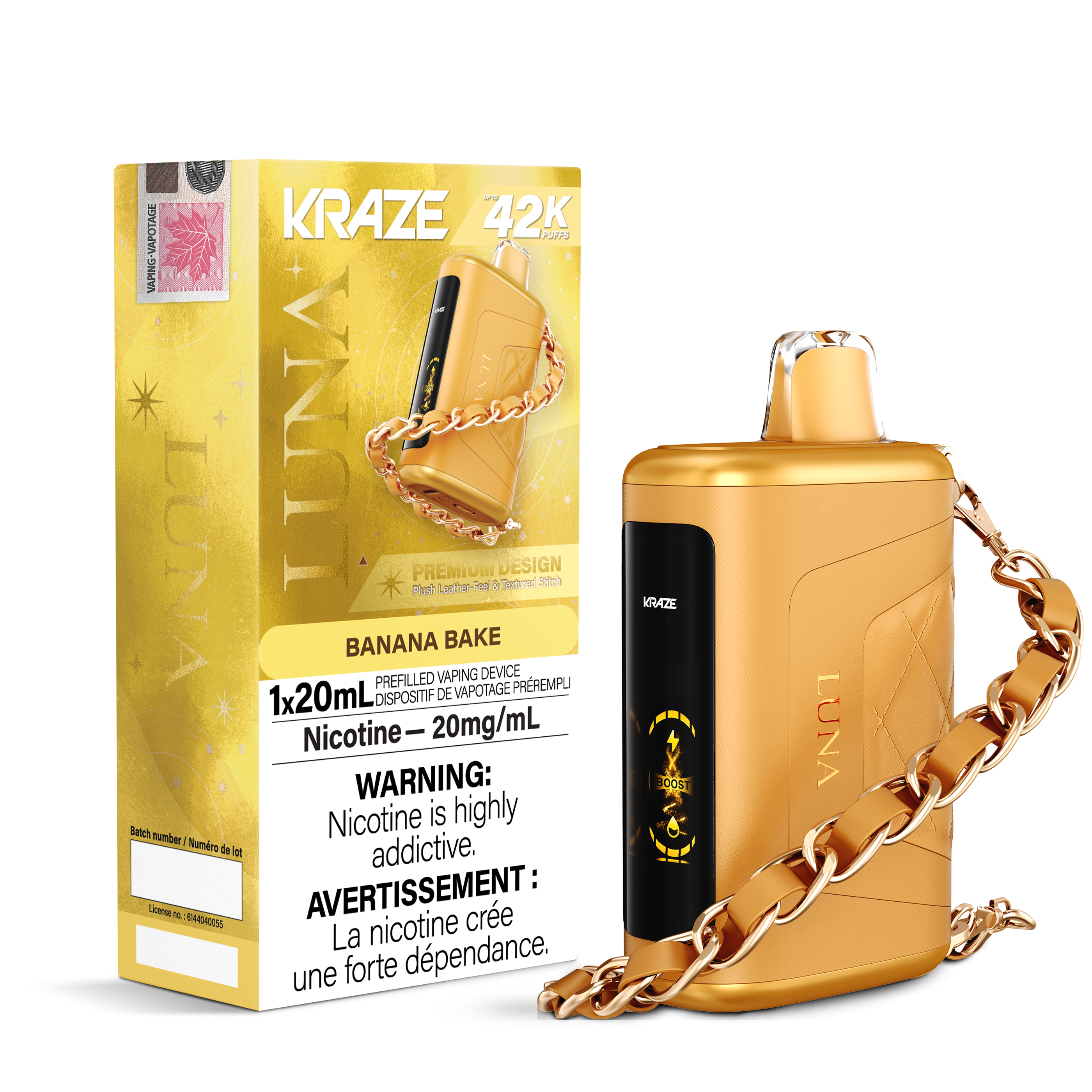 Kraze Luna 42K Banana Bake Disposable Vape