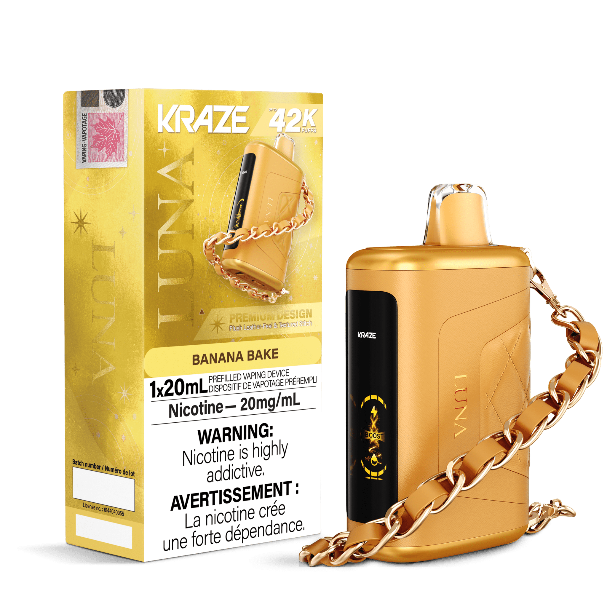 Kraze Luna 42K Banana Bake Disposable Vape - DISPOSABLE - Mister Vapor