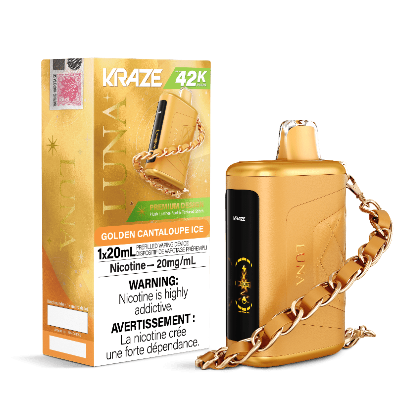 Kraze Luna 42K Golden Cantaloupe Ice Disposable Vape - DISPOSABLE - Mister Vapor