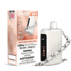 Kraze Luna 42K White Peach Razz Lime Disposable Vape - DISPOSABLE - Mister Vapor