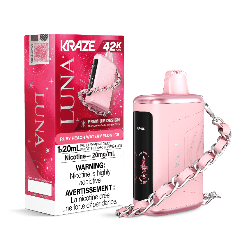 Kraze Luna 42K Ruby Peach Watermelon Ice Disposable Vape - DISPOSABLE - Mister Vapor