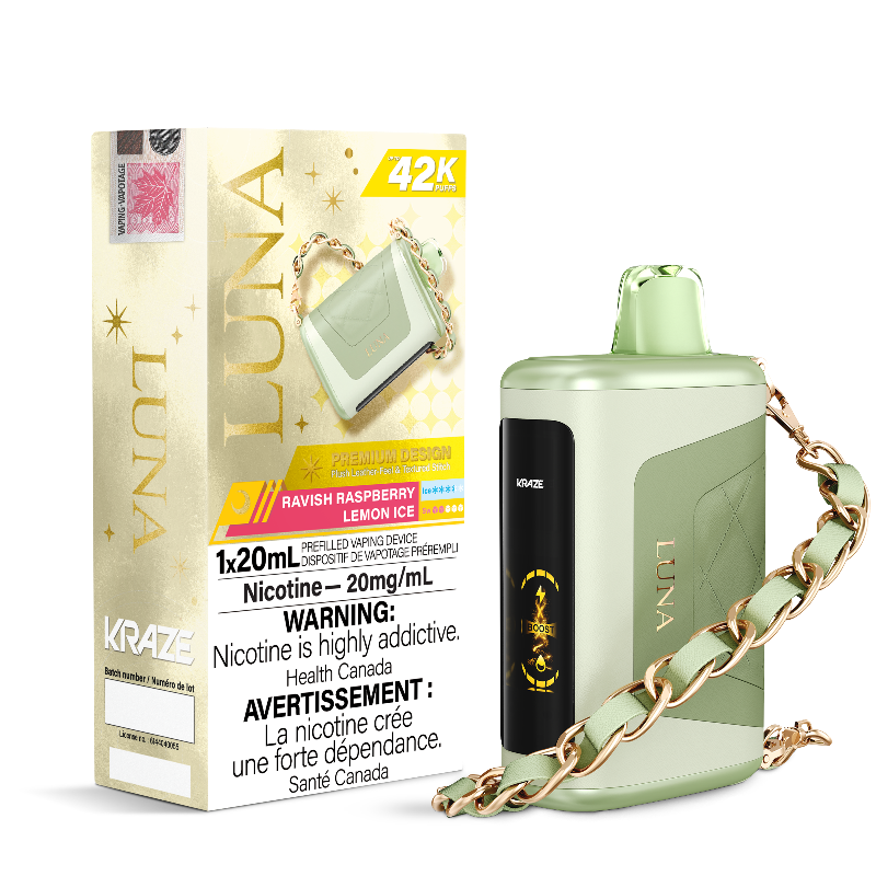 Kraze Luna 42K Ravish Raspberry Lemon Ice Disposable Vape