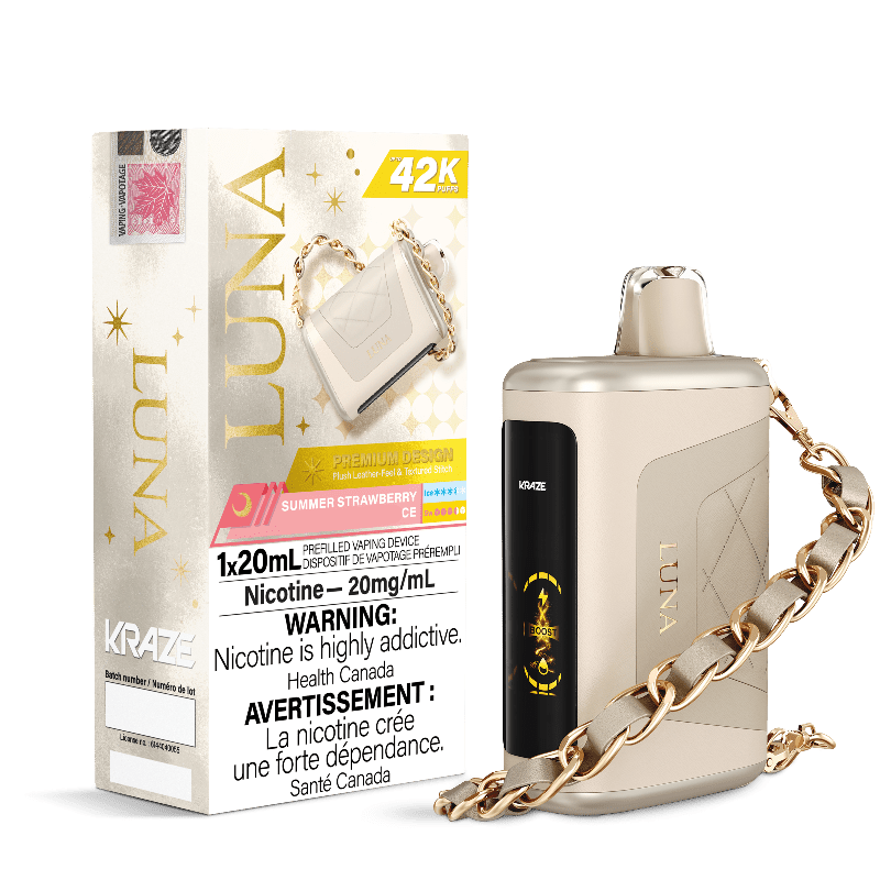 Kraze Luna 42K Summer Strawberry Pineapple and Coconut Ice Disposable Vape - DISPOSABLE - Mister Vapor