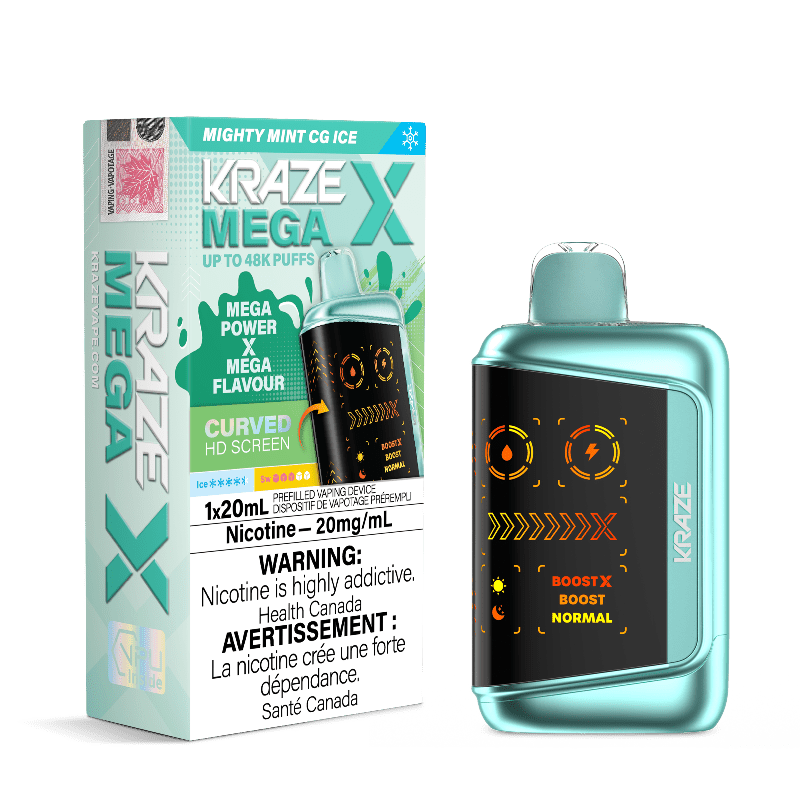 Kraze Mega X 48K - Mighty Mint CG Ice Disposable Vape - DISPOSABLE - Mister Vapor