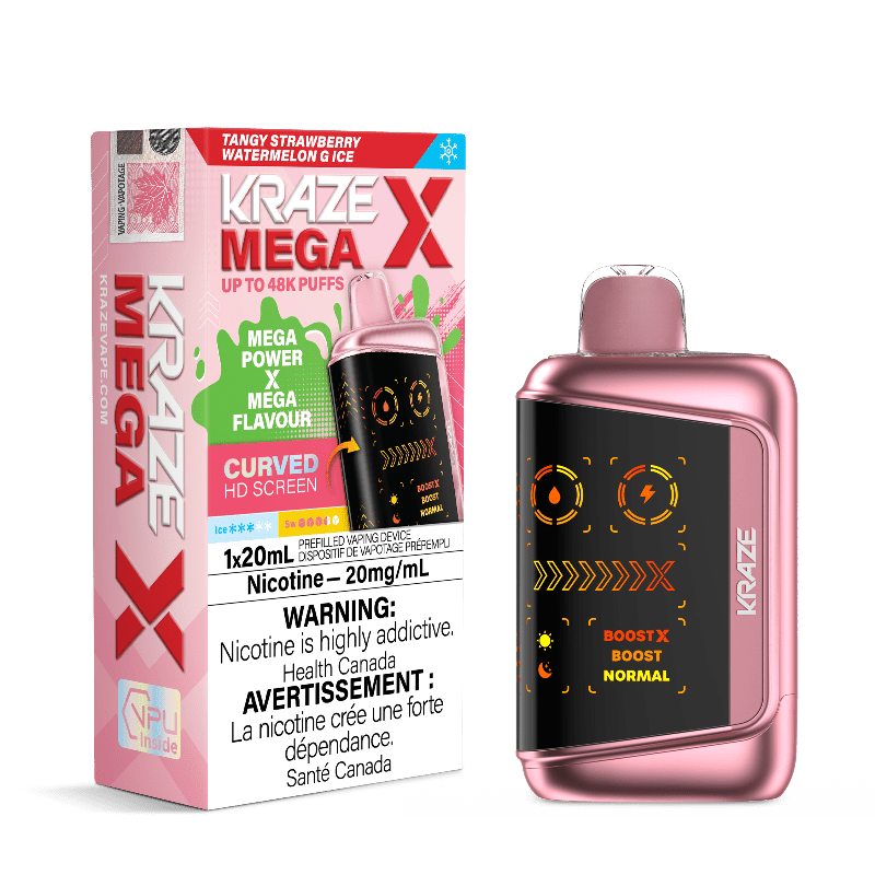 Kraze Mega X 48K - Tangy Strawberry Watermelon G Ice Disposable Vape - DISPOSABLE - Mister Vapor