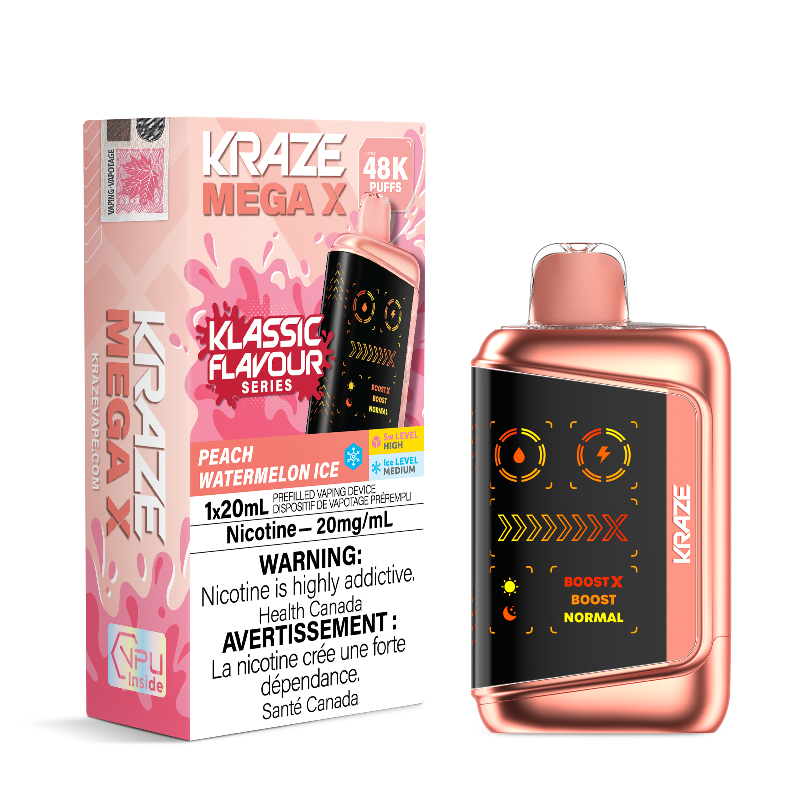 Kraze Mega X 48K - Peach Watermelon Ice Disposable Vape