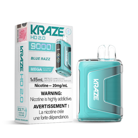 BLUE RAZZ KRAZE HD 2.0 DISPOSABLE VAPE (9000 PUFFs) The inhale often delivers a burst of juicy blueberry notes, providing a slightly sweet and refreshing taste. As the vapor settles, the raspberry undertones become more pronounced, adding a tangy twist to the overall profile.