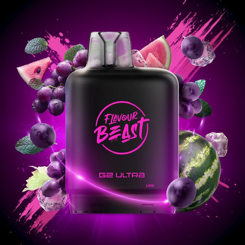 Level X G2 Ultra Flavour Beast Pods - Gleamin' Grape Watermelon Mint, 50K Puffs - PODS - Mister Vapor