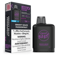 Level X G2 Boost Flavour Beast Pods - Groovy Grape Passionfruit Iced, 25k Puffs - Pods - Mister Vapor